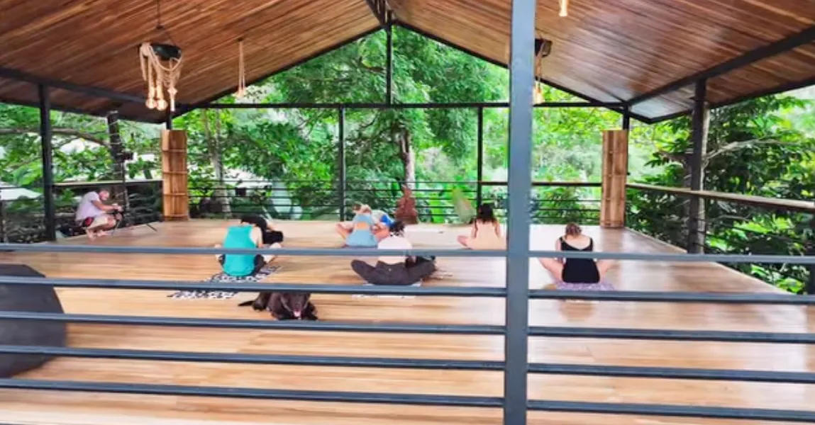 Villa Wanderlust yoga studio with jungle views